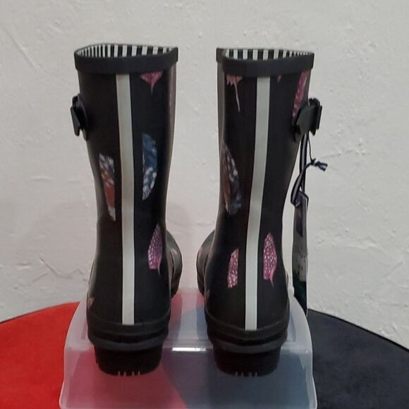 Joules Molly Welly Rubber Rain Boots in Feather Black Size 10 - Picture 7 of 16